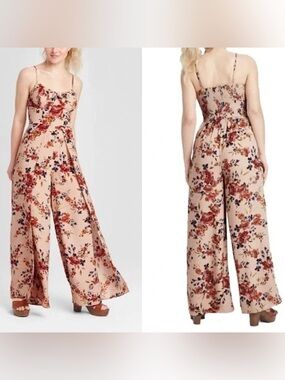 New Pink Xhilaration Floral Jumpsuit